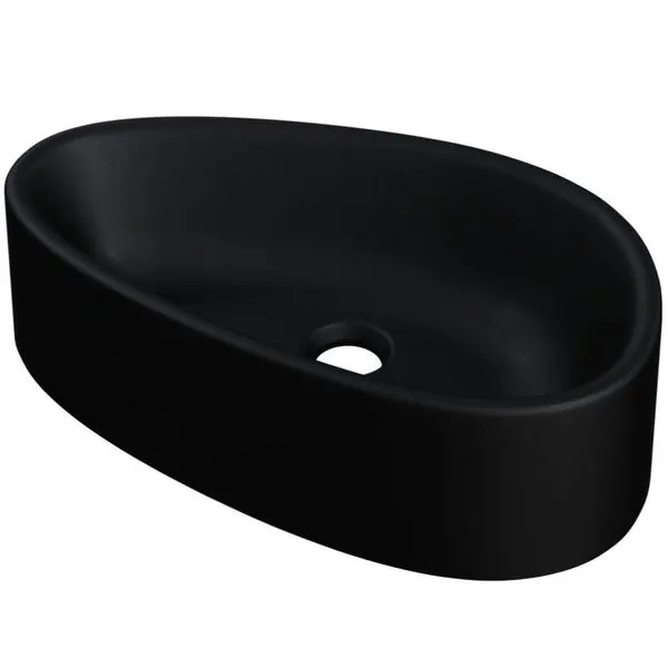 Cuba de Apoio Gota Para Banheiro Lavabo C01 BG43W Preto Matte Fosca - Lyam