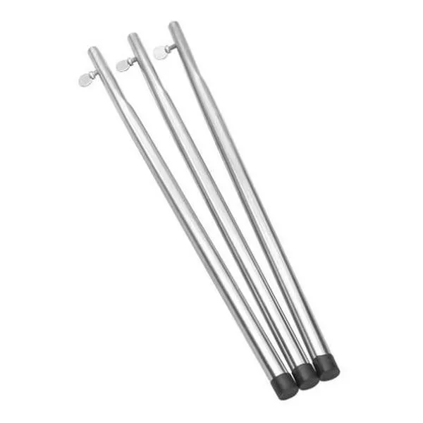 Pezinho para Fogareiro 60cm Conjunto 4 Peças para Estabilidade em Acampamentos Prata Papaléguas Pezinho para Fogareiro 60cm Conjunto 4 Peças em Zinco Resistente Prata Papaléguas