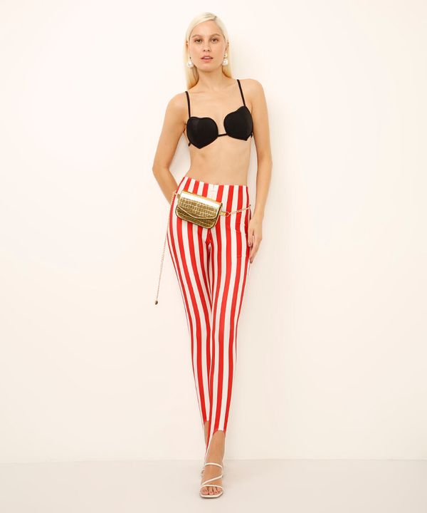 calça legging fusô listrada vermelha PP