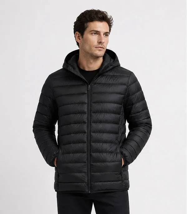 Jaqueta Masculina Puffer Com Capuz All Free Preto M