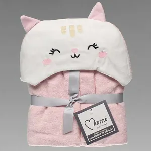 Toalha de Banho Forrada com Capuz - 5312 Gata Rosa