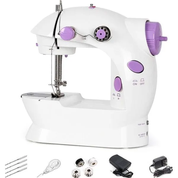 Máquina de Costura Portátil Draik SM-202A Doméstica Mini com Pedal e Fonte de Energia Bivolt Máquina De Costura Portátil Bivolt Countertech