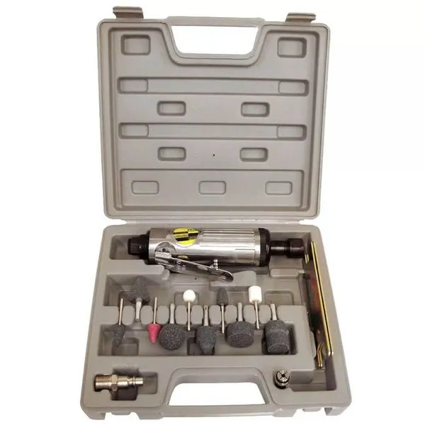 Mini Esmeril de Ar 8NJ com Maleta 14 Peças e 10 Acessórios para Acabamento EDA Profissional Mini Esmeril de Ar 8NJ com Maleta 14 Peças e Acessórios para Acabamento EDA Profissional