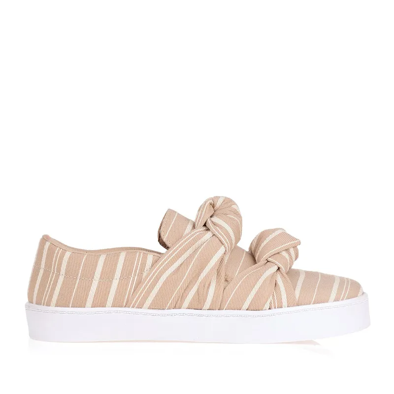 Tênis Sarja Stripe Nude