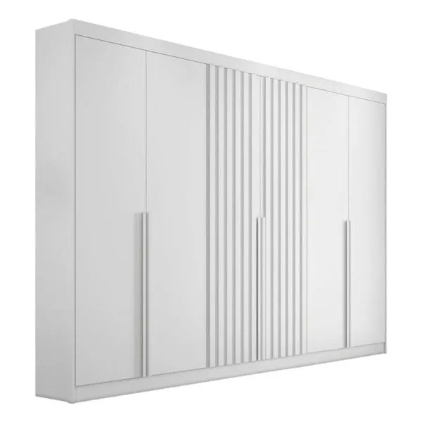 Guarda-roupa Casal Ripado 6 Portas Siena-branco Bianchi
