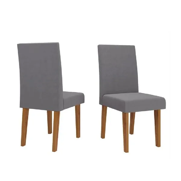 Conjunto com 2 Cadeiras Vênus Mel Grafite Veludo - Viero Conjunto com 2 Cadeiras Vênus Mel Grafite Veludo -Viero