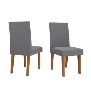 Conjunto com 2 Cadeiras Vênus Mel Grafite Veludo - Viero Conjunto com 2 Cadeiras Vênus Mel Grafite Veludo -Viero