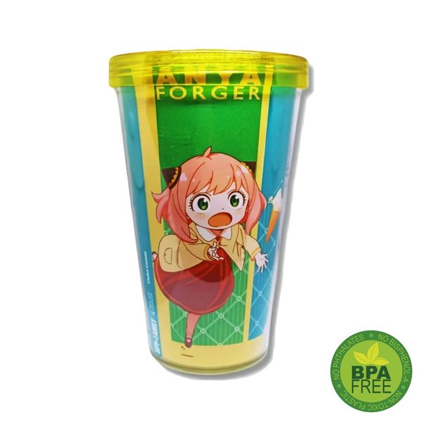 Copo com Tampa e Canudo 450 ml Spy x Family - Anya Forger