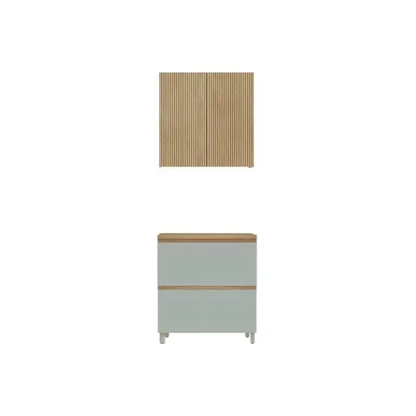 Kit Cozinha Nesher 2 Peças Rainha CZ423 Nature/Verde