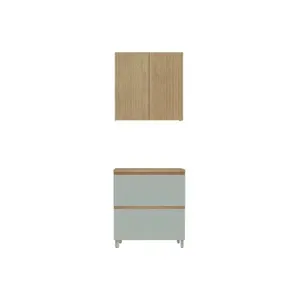 Kit Cozinha Nesher 2 Peças Rainha CZ423 Nature/Verde