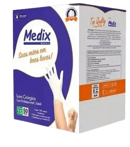 Luva Cirúrgica Medix Latéx Estéril Com Pó C/ 1 Par Tamanho P