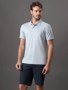Polo Masculina Liquid Touch Calvin Klein - Azul Claro Polo Masculina Liquid Touch Calvin Klein Azul Claro Ggg