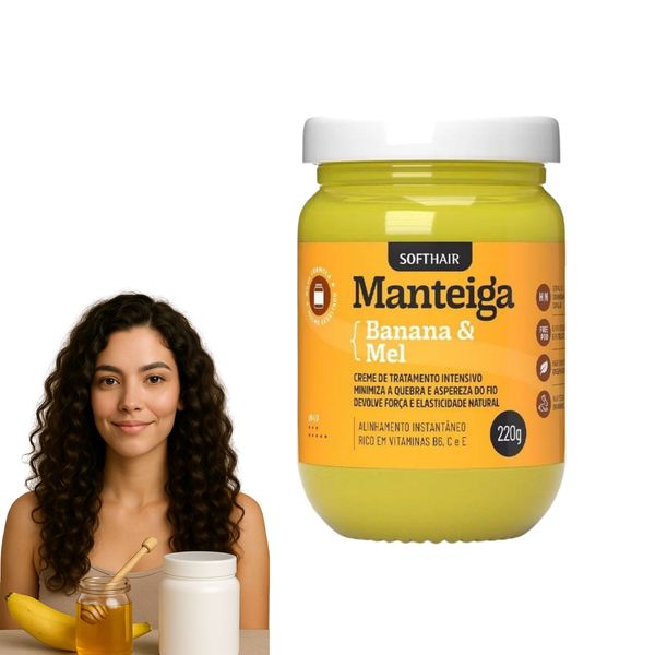 Creme Capilar Manteiga Banana E Mel De Cabelo Origem Natural