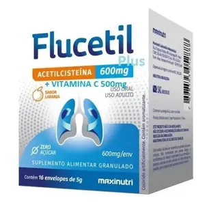 Flucetil Plus Acerilcistéina 600mg+ Vitamina C 500mg 16 Envelopes Maxinutri