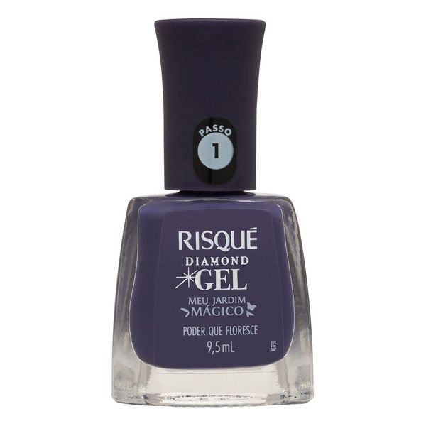 Esmalte Risqué Diamond Gel Meu Jardim Mágico Poder que Floresce Roxo Cremoso 9,5ml