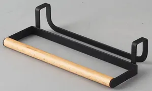 Porta Rolos Metal Com Bambu Preto