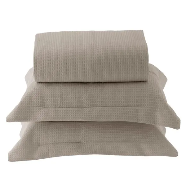 Kit Colcha Queen Porto 100% Algodão 6259 Charuto 3 Peças 240x260cm Ref.18410 BecaDecor