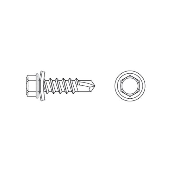 Parafuso cabeça sextavada Beltools com arruela de vedação 5,5mm x 3/4" 12 unidades