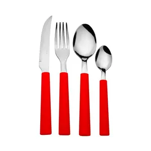 Faqueiro 24 Peças Vermelho Intenso