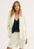 Blazer Feminino Oversized Com Linho - Creme G