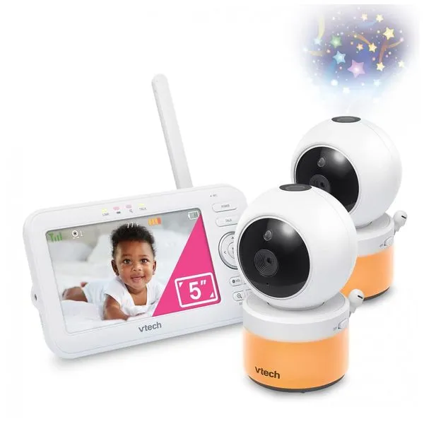 Babá Eletrônica, Monitor 270 com Luz Noturna Coloridas, VTECH VM5463 2, Branco 110v