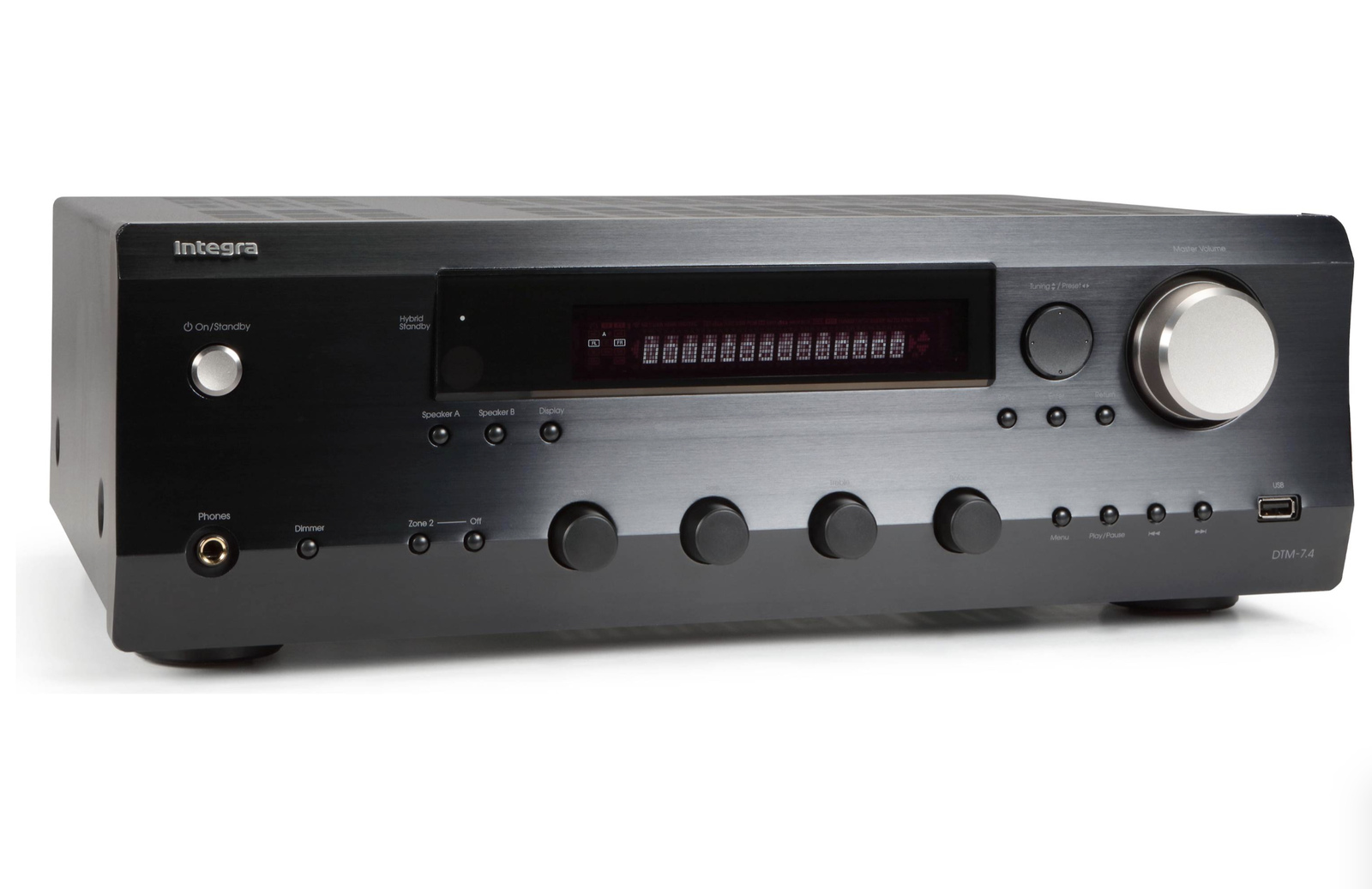 Receiver Integra DTM-7.4 com HDMI 8K, DAC AKM 32-bit, Wi-Fi, Bluetooth, AirPlay 2 e Phono MM/MC 110W RMS por Canal ( 120v )