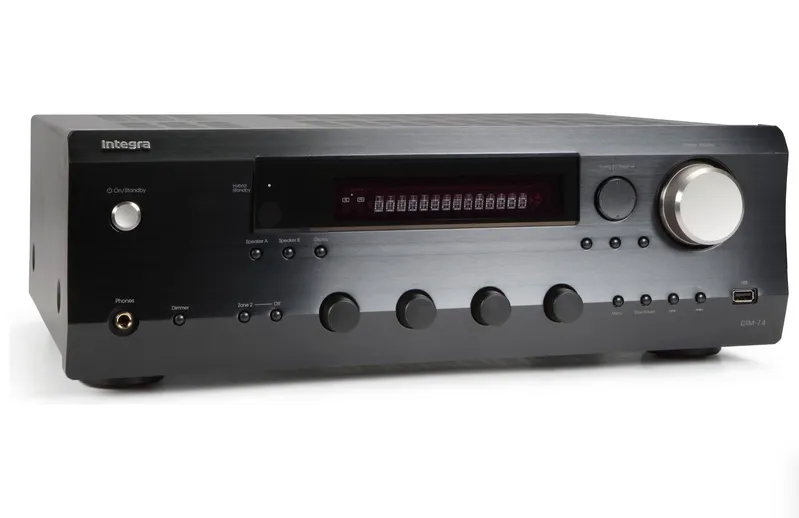 Receiver Integra DTM-7.4 com HDMI 8K, DAC AKM 32-bit, Wi-Fi, Bluetooth, AirPlay 2 e Phono MM/MC 110W RMS por Canal ( 120v )