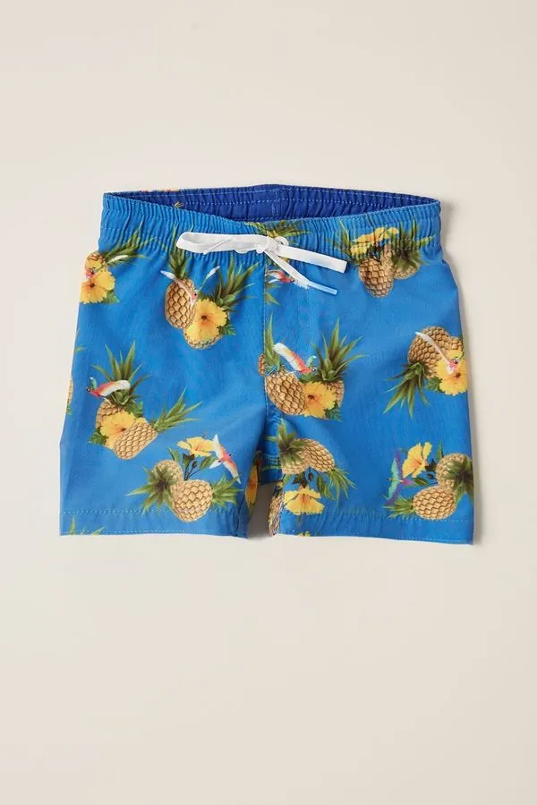 Bermuda Reserva Mini Bebê Tropical Azul Bic - M