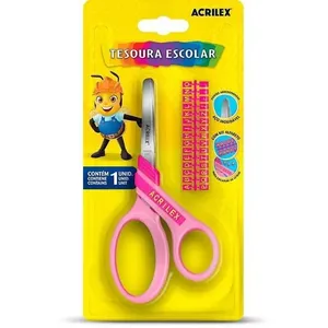Tesoura Escolar Acrilex Letras Rosa com Alfabeto Completo Caixa com 12 Unidades Rosa Tesoura Escolar Acrilex Letras Rosa Caixa com 12 Unidades Rosa
