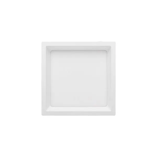 Painel De Led Sobrepor Stella Deep Quadrado 16x16cm Recuado 12w Branco - 3000k - Luz Amarela