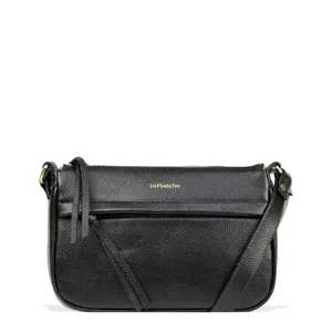 Bolsa Transversal Casual Feminina em Couro Le Postiche PRETO