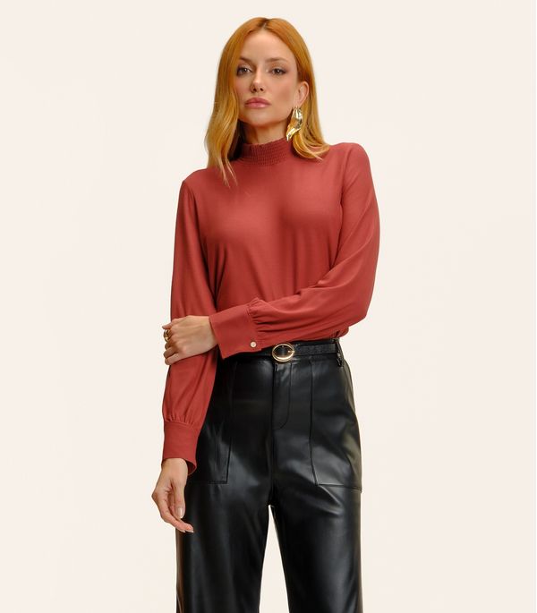 Blusa Feminina Manga Longa Lastex Endless Laranja GG