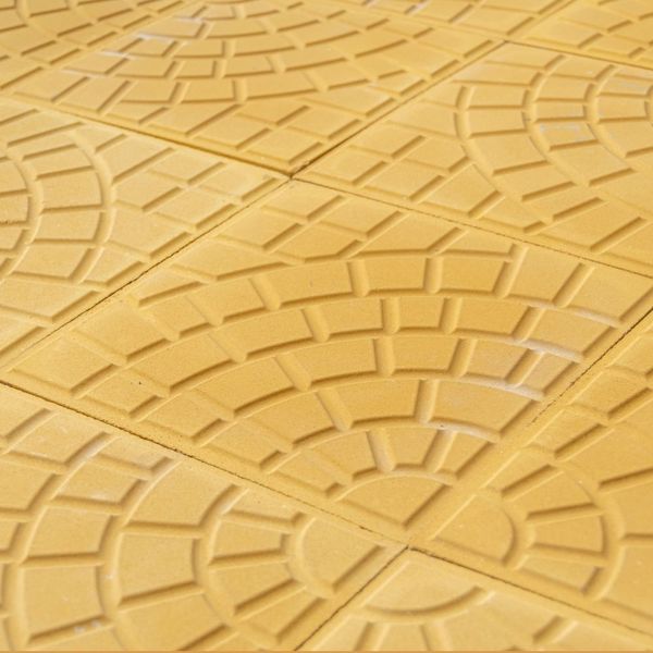 Piso Ladrilho Hidráulico Firenze Amarelo 30,7X30,7cm Caixa com 0,47 m² Borda Reta Cimartex