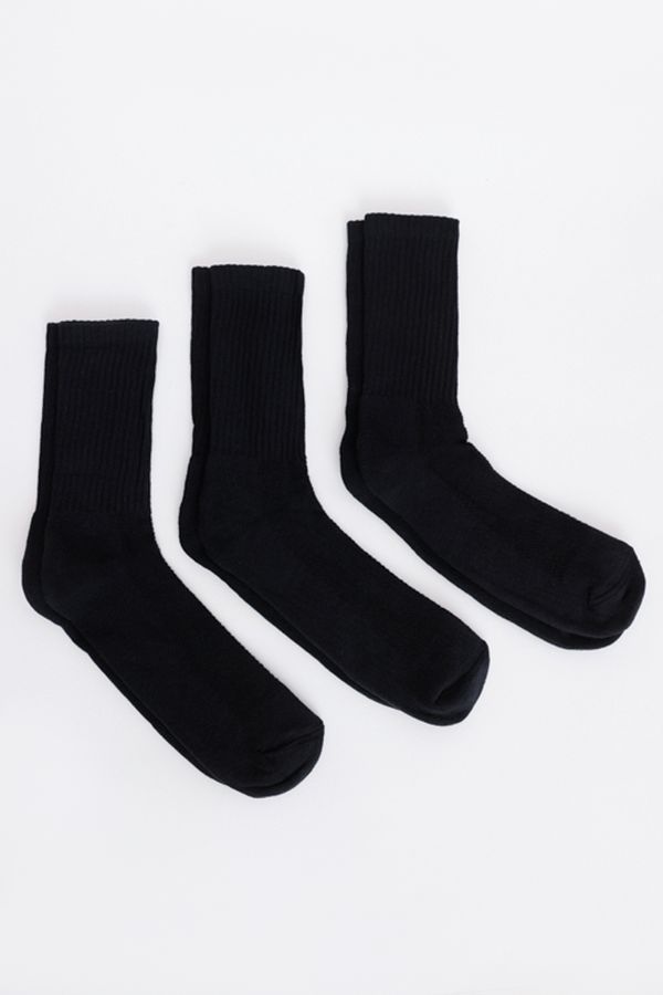 Kit Meia Básica Cano Médio Preto - 39A43
