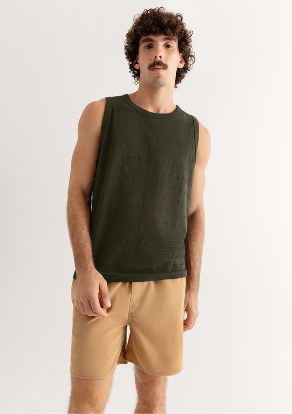Regata Masculina Regular Texturizada - Verde P