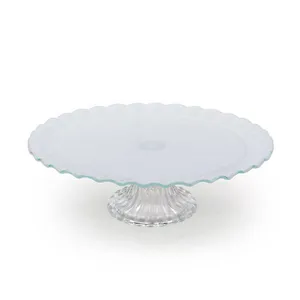 Boleira de Vidro com Pé Transparente Decorglass Redondo 28cm