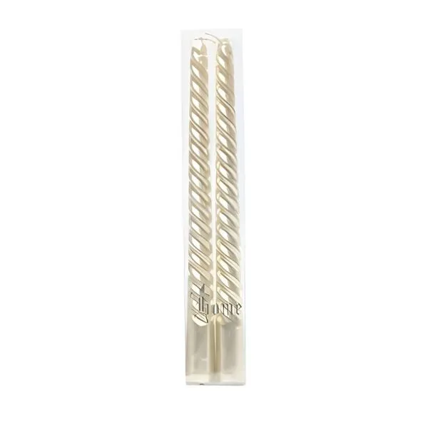 Vela Cromus Banquete Espiral 2 Unidades Ouro 25cm 1694 (MP)