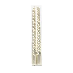 Vela Cromus Banquete Espiral 2 Unidades Ouro 25cm 1694 (MP)