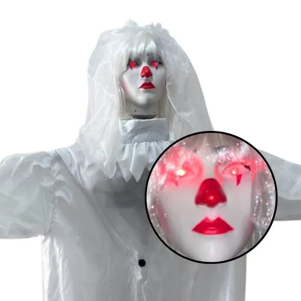 Boneco Noiva Fantasma Decoração Halloween Com Som E Luz