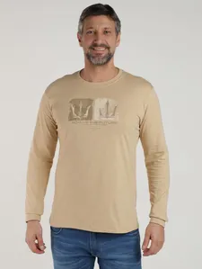 Camiseta Manga Longa Masculina BEGE G