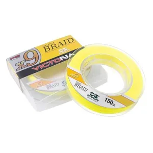 Linha Multifilamento Victoria X9 para Pesca com 9 Fios Trançados Alta Resistência Amarelo Maruri Fishing Linha Multifilamento Victoria X9 0,52MM 90LB 150M 9 Fios Trançados Amarelo Maruri Fishing