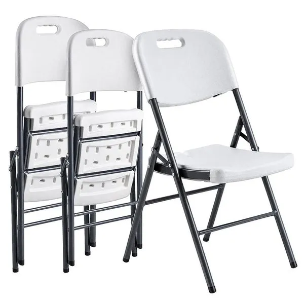 Kit 03 Cadeiras Dobráveis Camping com Estrutura em Aço Loomber Branco