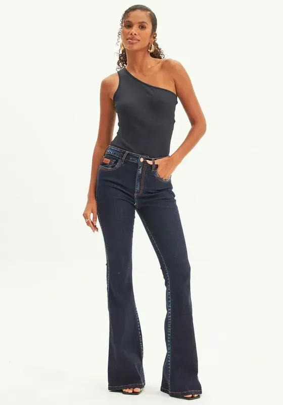 Calça Jeans Flare Super High Azul 34