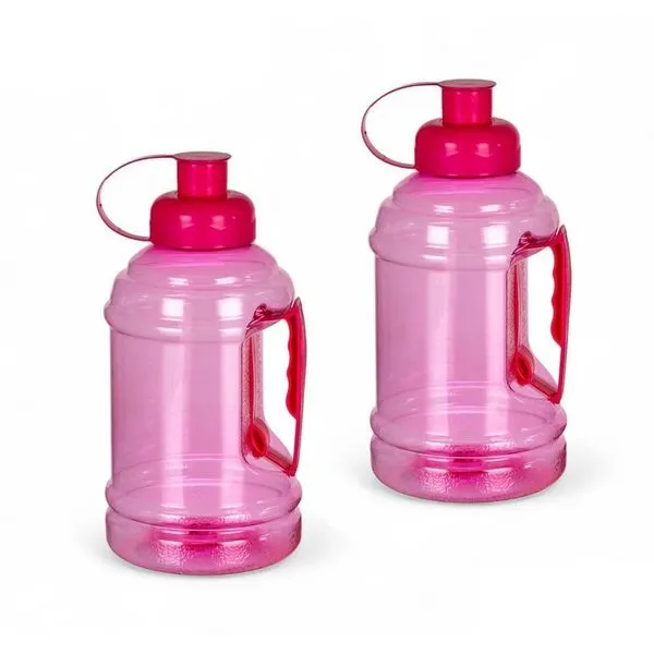 Kit 2 Garrafa Squeeze Galão 1L com Alça para Academia Rosa Livre de Bpa Plasduran Plásticos Kit 2 Garrafa Squeeze Galão 1L com Alça Rosa Livre de Bpa Plasduran Plásticos