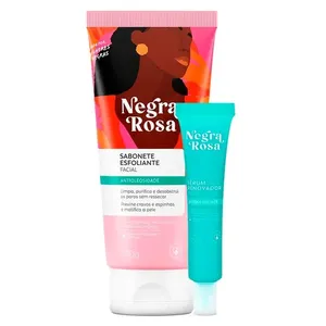 Kit Sérum Facial Renovador 30ml + Sabonete Facial Esfoliante Negra Rosa 150g