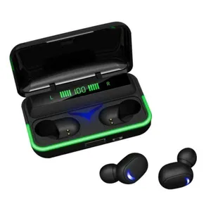 Fone de Ouvido Preto TWS com Carregador Portátil e Display Conexão Estável