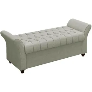 Recamier Calçadeira Bau 140 Cm Pes Mdf Ogeo Linho Sl 76 Peer Sl 76
