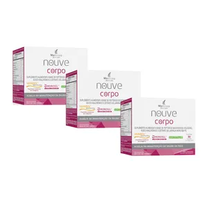 Kit 3 Caixas Nouve Corpo Colágeno Verisol + Ácido Hialurônico + Morosil Framboesa 90 Sachês