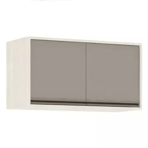 Armário Aéreo de Geladeira Línea 2 Portas 80 cm Luciane | Patina/Mocca Laca