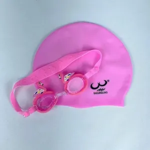 Kit De Natação Com Touca De Silicone E óculos Para Crianças Menino Ou Menina Personagem cisne